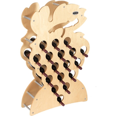 Cantinetta Portabottiglie in Legno Scaffale mobile per Bottiglie vino MADE IN ITALY mod. Grappolo Acero B.18 L75 x P25 x 120H