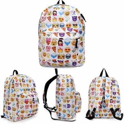Drillpro - Zaino Fashion Emoji Schoolbag Qualità Vintage School Travel Casual School For Women Men
