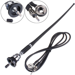Antenna per auto in gomma stereo cromata di ricambio per albero ad alette universale en oferta