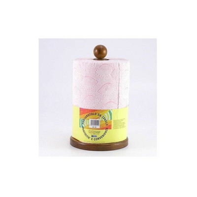 Portarotolone in legno chiaro e scuro