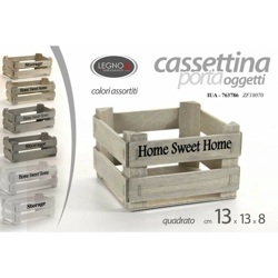 Argonauta - Cassettina in legno portaoggetti home sweet Colori assortiti cm 13 en oferta