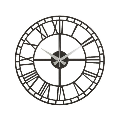 Homemania - Orologio Wall da Parete - per Soggiorno, Cucina - Nero in Metallo, 50 x 0,2 x 50 cm