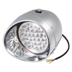 LED Moto Retro Fari obiettivo chiaro fari 12V Capo luci d'argento en oferta