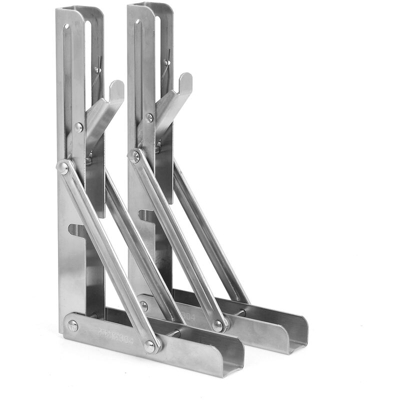 Panca con mensola a muro in acciaio inossidabile con supporto da tavolo pieghevole in 2 pezzi da 8 pollici per una varietà di occasioni