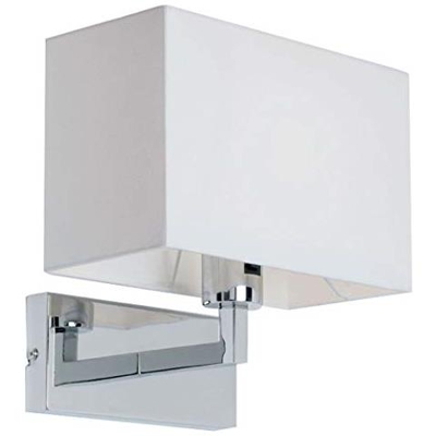 Applique Da Parete Endon 96751-ch Modello Piccolo Cromo Lucido E Paralume Bianco Altezza 255 Mm Larghezza 262 Mm Profondità 177 Mm Richiede 1 Lampadina Attacco E27 Max 60w Non Inclusa Lampada Da Parete Classe Di Protezione 1