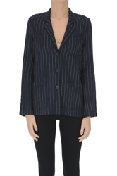 Striped linen-blend blazer precio