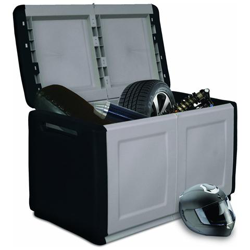 Baule in plastica. Nero / Antracite. Resistente agli urti e al freddo características