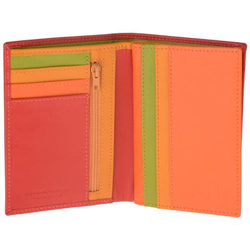 Portafoglio da uomo a libro in pelle multicolore con lampo Rosso características