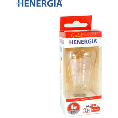 Henergia - SOFT FILAMENT LED ROUND VETRO AMBRATO ST64 4W 250LM 3000K