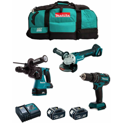 MAKITA Kit MST3T2BL3 18V (DHR243 + DGA504 + DHP480 + 2 x 5,0 Ah + DC18RC + Trolley) características