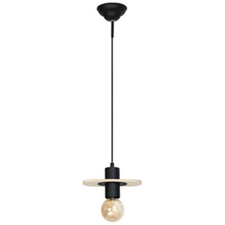 Lampada a Sospensione Andromeda - Lampadario - da Soffitto - Nero in Metallo, Legno, 20 x 8 x 70 cm, 1 x E27, 60W precio