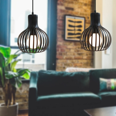Luce Pendente Retrò Lampadario Antico Lampada a Sospensione Industriale E27 Luce Sospesa Vintage per Soggiorno Camera da Letto Del Caffè Nero