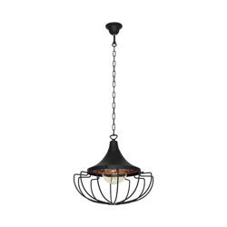 Lampada a Sospensione Perseus - Lampadario - da Soffitto - Nero in Metallo, 38 x 38 x 95 cm, 1 x E27, 60W en oferta