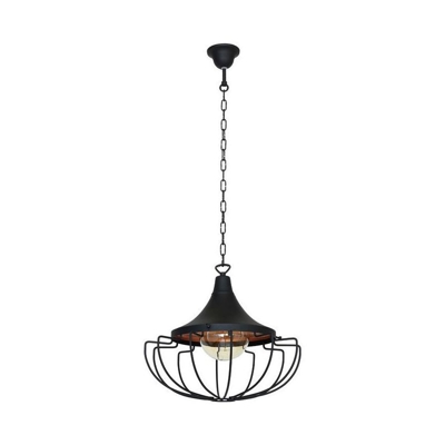 Lampada a Sospensione Perseus - Lampadario - da Soffitto - Nero in Metallo, 38 x 38 x 95 cm, 1 x E27, 60W
