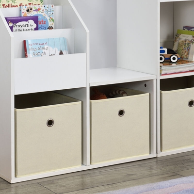 [en.casa] - Scatola Pieghevole in Set da 10 pezzi Organizzatore in Tessuto a Forma di Cubo 28x30x30cm Scatole di Stoccaggio Portaoggetti - Beige
