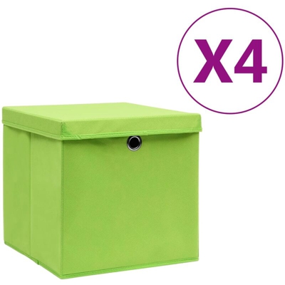 YOUTHUP Contenitori con Coperchio 4 pz 28x28x28 cm Verde - Verde