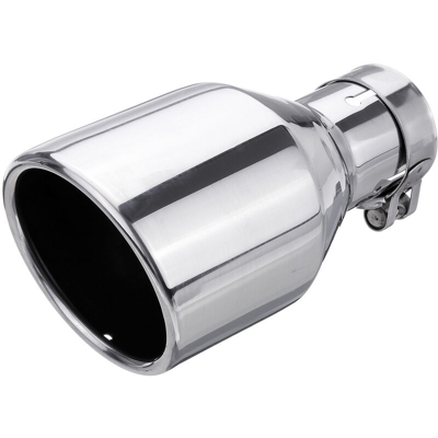 Universale 54-102mm Silenziatore Punta Coda Tubo Di Scarico Posteriore Argento