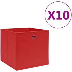 Contenitori 10 pz in Tessuto non Tessuto 28x28x28cm Rosso - Rosso - Youthup precio