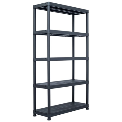 YOUTHUP Scaffale Nero 500 kg 100x40x180 cm in Plastica - Nero