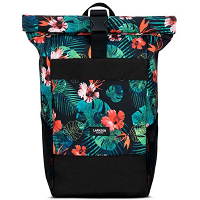 Zaino Roll Top Tropical Larkson No 4 Uomo & Donna - Realizzato con bottiglie in PET riciclato, ideale per l'università e il lavoro, con vano per PC po