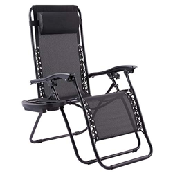 CO-Z Sedia Sdraio Reclinabile Lettino Prendisole Sedia Pieghevole da Campeggio/Giardino/Spiaggia con Portabicchieri e Porta Telefono Poltrona Gravità  en oferta