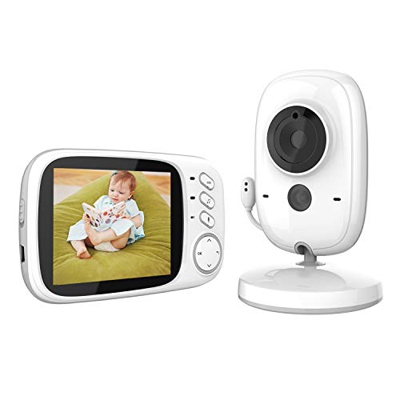 Baby Monitor wireless con telecamera, visione notturna, ninna nanna, citofono bidirezionale per baby monitor (V-3)