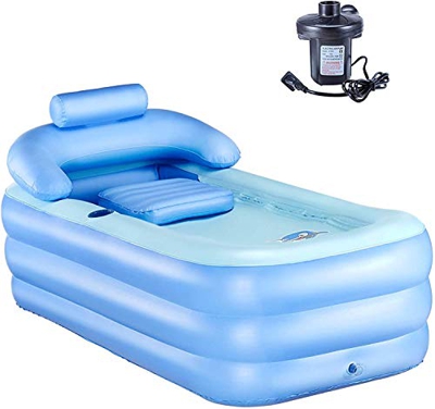 CO-Z Vasca da Bagno Gonfiabile per Adulti Piscina per Bambini Jacuzzi Pieghevole per Spa Vasche da Giardino (con Pompa ad Aria Elettrica)