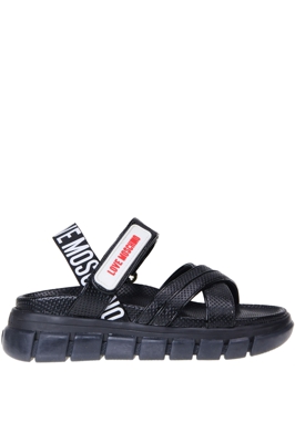 Cut-out leather sporty sandals