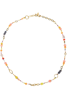 Stones, pearls and beads necklace