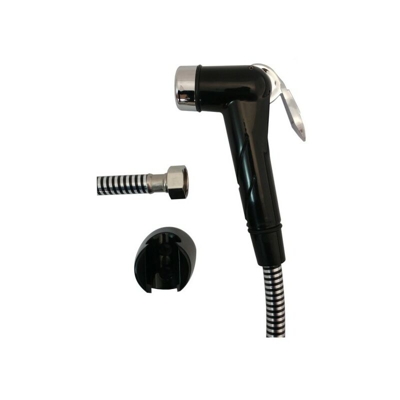 GO PLAST Kit Doccia A Pulsante Evolution Con Tubo Lusso Nero/Cromo