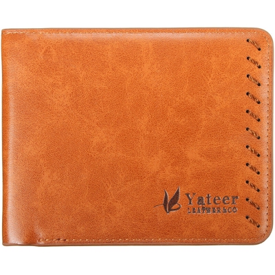 Portafoglio uomo in pelle PU bifold Portafoglio portamonete Biglietto portamonete ID Carta di credito Cafe