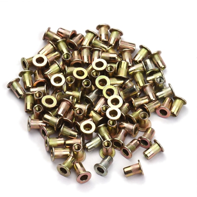 100 pezzi di dadi per rivetti ciechi in acciaio inossidabile M3 tappi di estrazione in zinco di colore tappi di estrazione a testa piatta con rivetti