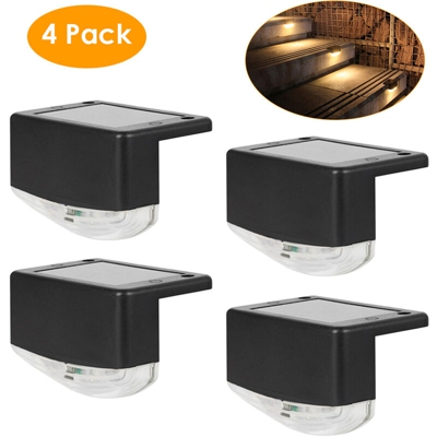 DC 2 V solare 7 caratteri scala corridoio luce 4 pz bianco caldo 2 LED sensore di controllo tallone lampada Grado di impermeabilit