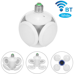 Lampadina da calcio pieghevole a LED a 4 foglie con funzione audio Bluetooth E27 AC85-265V Modello: FA-2940W Illuminazione UFO da calcio + Bluetooth características