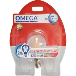 Omega - FILAMENT SMERIGLIATA SFERA E14 5W 500LM 3000K A+ características