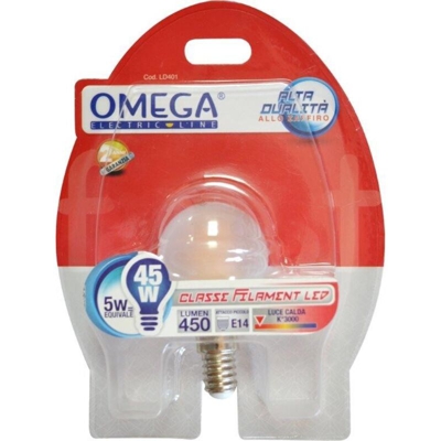 Omega - FILAMENT SMERIGLIATA SFERA E14 5W 500LM 3000K A+
