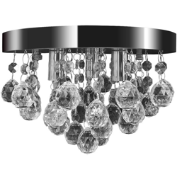 Lampada di Soffitto Pendente in Cristallo Lampadario Cromato - Trasparente - Youthup en oferta