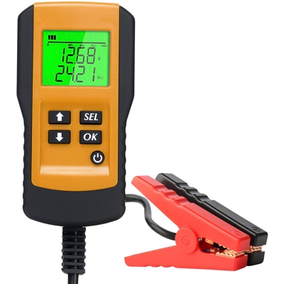 Asupermall - Tester Carica Batteria 12V Auto 100-9999cca, Giallo