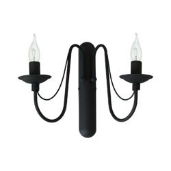 Homemania - Lampada a Parete Lilium - Applique - Nero in Metallo, 35 x 30 x 33 cm, 2 x E14, 40W en oferta