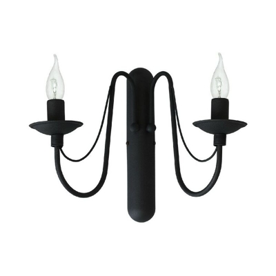 Homemania - Lampada a Parete Lilium - Applique - Nero in Metallo, 35 x 30 x 33 cm, 2 x E14, 40W