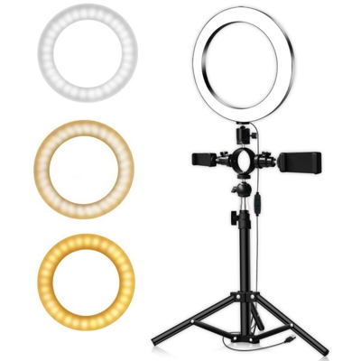 Set di luci di riempimento per riprese live multifunzionali 8-in-1 per telefono cellulare 20 cm lunghezza palo 50 cm