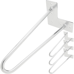 PrimeMatik - Gambe Piedini da tavolo per mobili e scrivania in cromo 2 bacchette 41 cm 4-pack precio