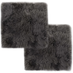 Cuscini Sedie 2 pz Grigio Chiaro 40x40cm Vera Pelle di Montone - Grigio - Youthup características