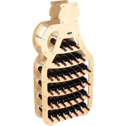 Cantinetta Portabottiglie in Legno Scaffale mobile per Bottiglie vino MADE IN ITALY mod. Fiasco Acero B.36 L75 x P25 x 150H en oferta