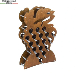 Cantinetta Portabottiglie in Legno Scaffale mobile per Bottiglie vino MADE IN ITALY mod. Grappolo Noce B.18 L75 x P25 x 120H características