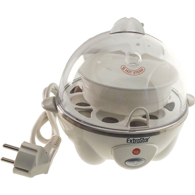Extrastar - Cuociuova Bollitore A Vapore Cuoce Uova Pane Verdure 360W Facile Veloce Max Fino a 7 Uova