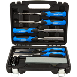 Draper Tools Set di Scalpelli per Legno 88605 - 6 Scalpelli, Pietra e Guida per Affilatura en oferta