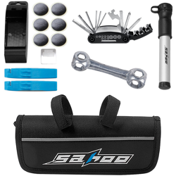 Sahoo - Nuova combinazione di attrezzi per la riparazione di biciclette con borsa per auto 2 combinazioni con chiave per osso en oferta