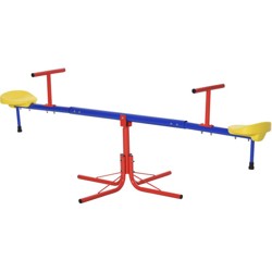 Outsunny Altalena per Bambini Doppia a Bilico Girevole a 360° in Metallo e PP, Età 3-8 Anni, 182x77x43cm Multicolore características