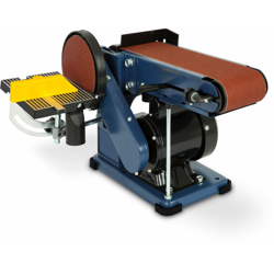 375 W Levigatrice a nastro e disco (150 mm Diametro Piastra, Supporto per attrezzi regolabile, Piedini antivibranti) Smerigliatrice banco en oferta